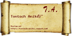 Tontsch Anikó névjegykártya
